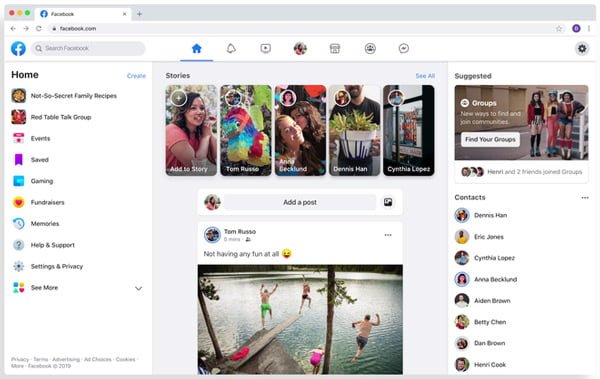 Facebook cập nhật giao diện mới trong năm 2019